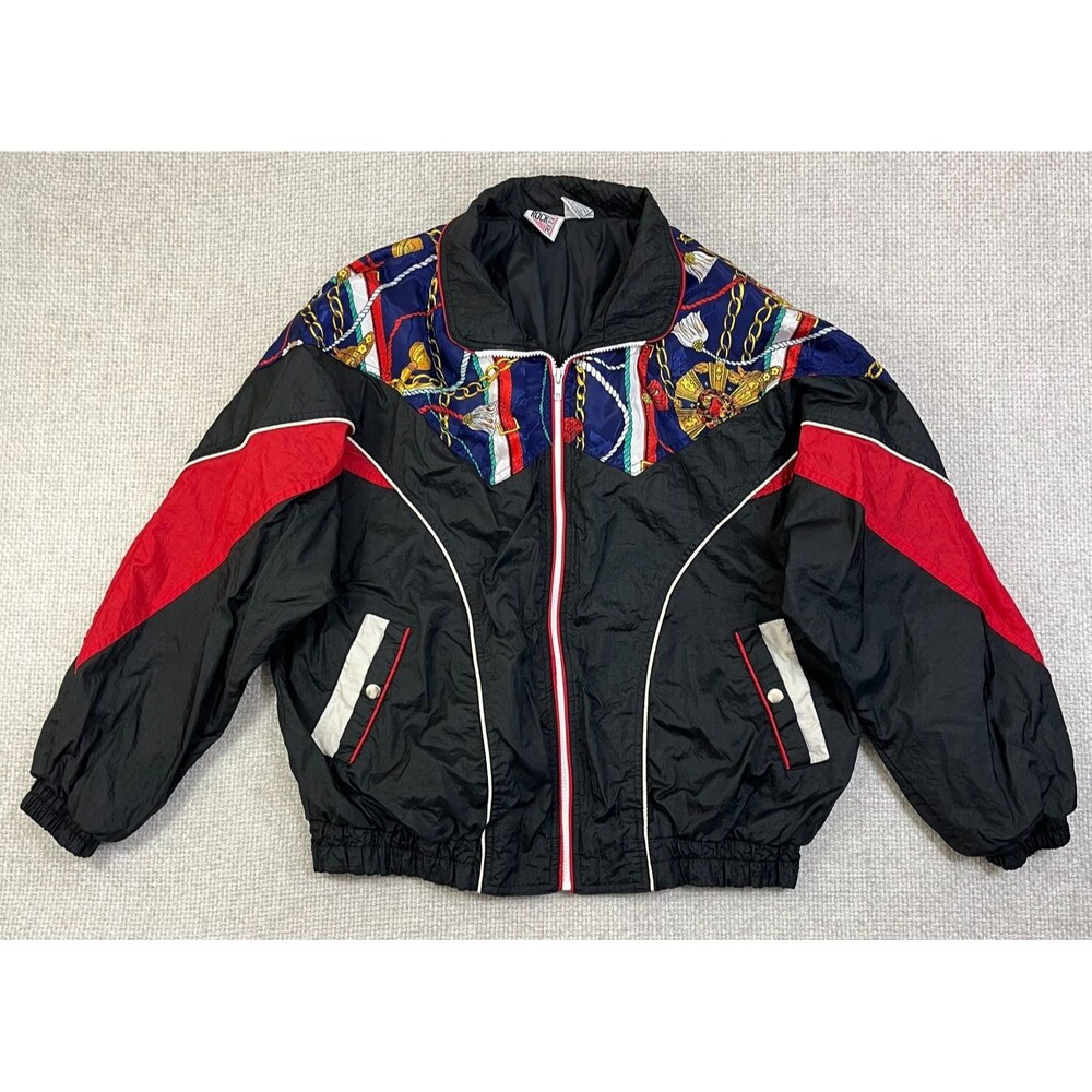 Vintage Rock Creek Windbreaker Jacket Women's XL Black Hip Hop Streetwear Retro